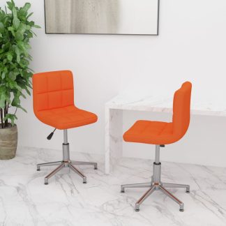 Drejelige spisebordsstole 2 stk. kunstlæder orange