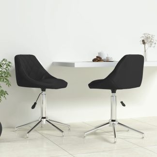 Drejelige spisebordsstole 2 stk. kunstlæder sort