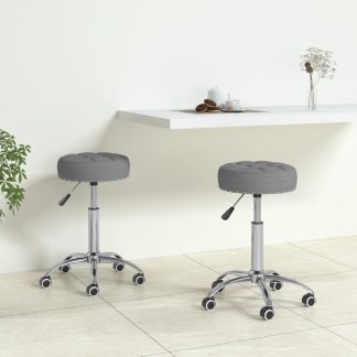 Drejelige spisebordsstole 2 stk. stof grå