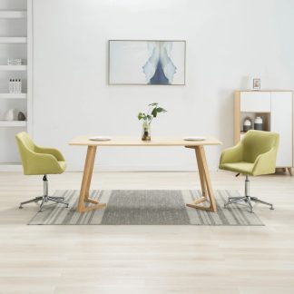 Drejelige spisebordsstole 2 stk. stof grøn