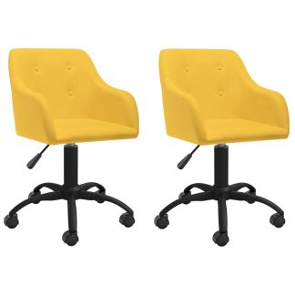 Drejelige spisebordsstole 2 stk. stof gul