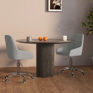 Drejelige spisebordsstole 2 stk. stof lysegrå