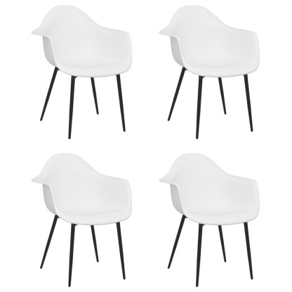 Drejelige spisebordsstole 4 stk. PP hvid