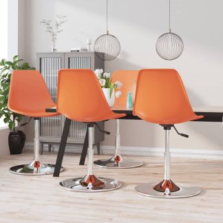 Drejelige spisebordsstole 4 stk. PP orange