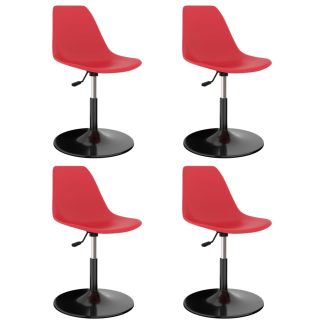 Drejelige spisebordsstole 4 stk. PP rød