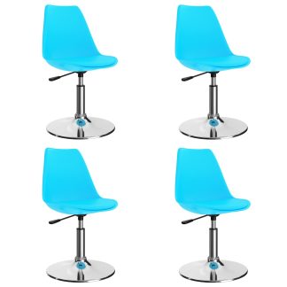 Drejelige spisebordsstole 4 stk. kunstlæder blå