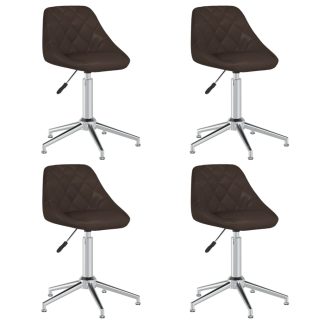 Drejelige spisebordsstole 4 stk. kunstlæder brun