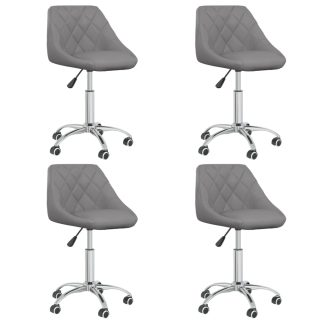 Drejelige spisebordsstole 4 stk. kunstlæder grå