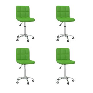 Drejelige spisebordsstole 4 stk. kunstlæder grøn
