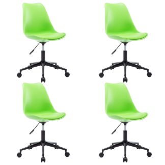 Drejelige spisebordsstole 4 stk. kunstlæder grøn