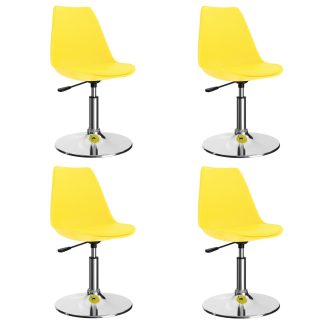 Drejelige spisebordsstole 4 stk. kunstlæder gul