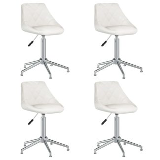 Drejelige spisebordsstole 4 stk. kunstlæder hvid
