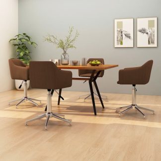 Drejelige spisebordsstole 4 stk. stof brun