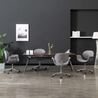 Drejelige spisebordsstole 4 stk. stof grå