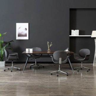 Drejelige spisebordsstole 4 stk. stof grå