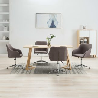 Drejelige spisebordsstole 4 stk. stof gråbrun