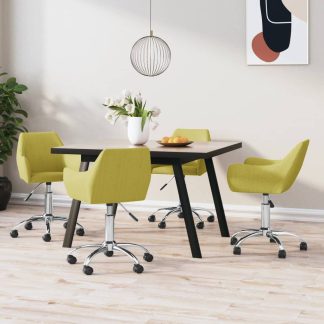 Drejelige spisebordsstole 4 stk. stof grøn