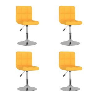 Drejelige spisebordsstole 4 stk. stof gul