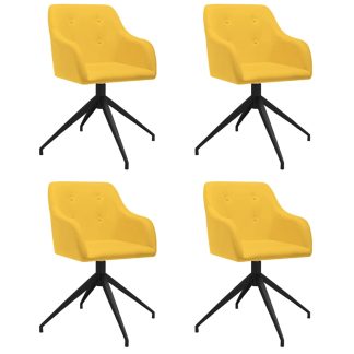 Drejelige spisebordsstole 4 stk. stof gul
