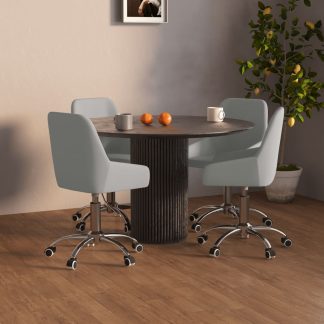 Drejelige spisebordsstole 4 stk. stof lysegrå