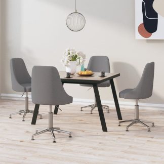 Drejelige spisebordsstole 4 stk. stof mørkegrå