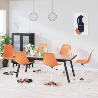 Drejelige spisebordsstole 6 stk. PP orange