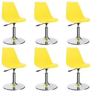 Drejelige spisebordsstole 6 stk. kunstlæder gul