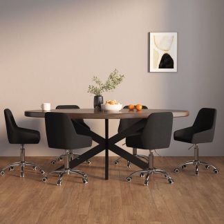 Drejelige spisebordsstole 6 stk. stof sort