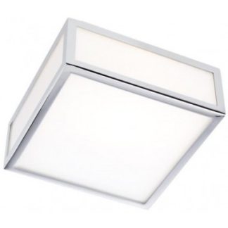 EGO Badeværelseslampe i metal og glas 18 x 18 cm 1 x E27 - Krom/Hvid