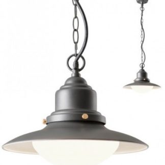 ELIO Loftlampe i aluminium og glas H26 - 84 cm 1 x E27 - Mørkegrå/Opal