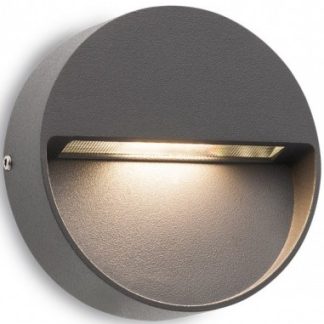 EVEN Væglampe i aluminium Ø10 cm 1 x 3W SMD LED - Mat mørkegrå