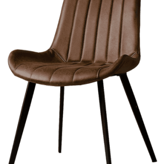 Eljas spisebordsstol i microfiber H81 cm - Sort/Vintage mørkebrun