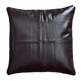 FUHRHOME Rabat håndlavet pude, mørkebrun læder (45x45) - Unika