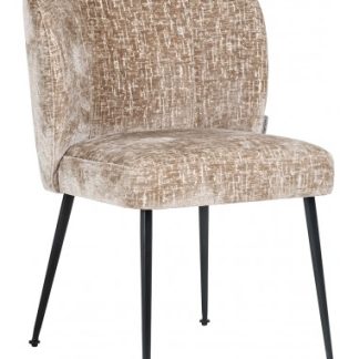 Fallon spisebordsstol i polyester H84 cm - Sort/Sandbrun