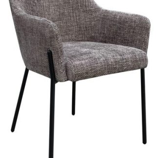 Fay spisebordsstol i metal og polyester H79 cm - Sort/Træbrun