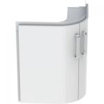 Geberit Renova compact vaskeskab hjørne 690x550x604mm 2låger blankpoleret hvid