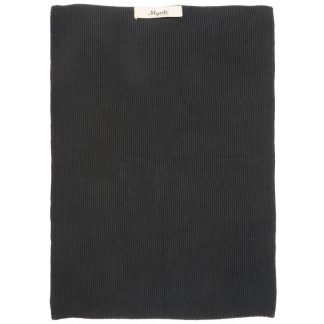 Håndklæde "Mynte" sort strikket - Ib Laursen - 40x60