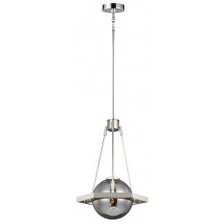 Harper Loftlampe i stål og glas Ø35,2 cm 1 x E14 - Poleret nikkel/Røget