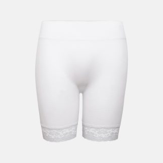 Hotpants med blonder | polyamid | hvid