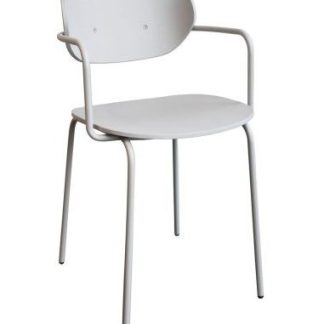 Hübsch Arch spisebordsstol i metal og askfinér H81 cm - Grå