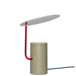 Hübsch Disc bordlampe Khaki/Rød
