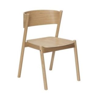 Hübsch Oblique spisebordsstol i egetræ og egetræsfinér H80 cm - Eg