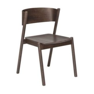 Hübsch Oblique spisebordsstol i egetræ og egetræsfinér H80 cm - Mørkebrun