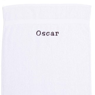 Hvidt Håndklæde med navn - 50 x 90 cm