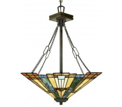 Inglenook Tiffany loftslampe til 3 x E27 lyskilder Ø44,5 cm