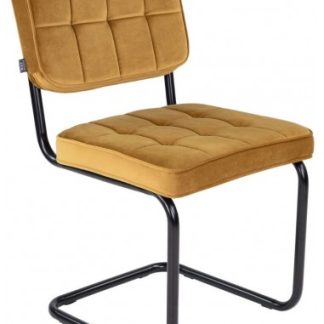 Ivy spisebordsstol i metal og velour H84 cm - Sort/Gylden