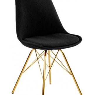 Jens spisebordsstol i metal og polyester H87 cm - Guld/Sort