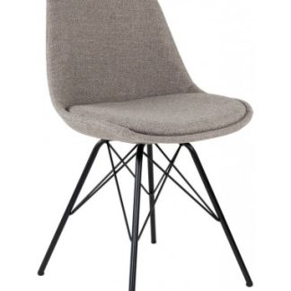 Jens spisebordsstol i metal og polyester H87 cm - Sort/Grå