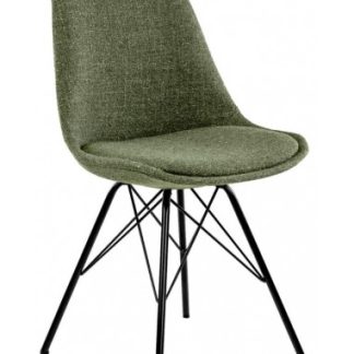 Jens spisebordsstol i metal og polyester H87 cm - Sort/Grøn