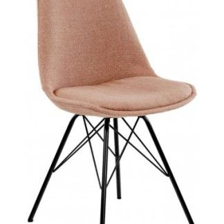 Jens spisebordsstol i metal og polyester H87 cm - Sort/Rosa